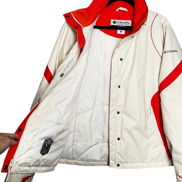 Columbia Off White/Orange Omni Shield Water Resistant Full Zip/Snap Closure XL - Picture 4 of 16